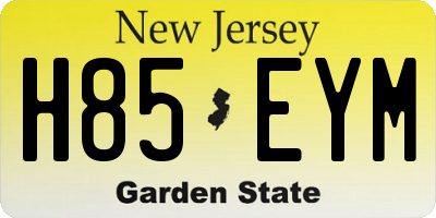 NJ license plate H85EYM