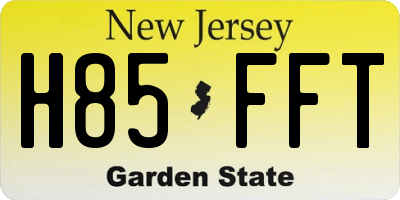 NJ license plate H85FFT