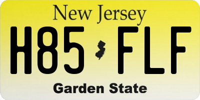 NJ license plate H85FLF