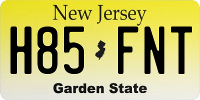 NJ license plate H85FNT