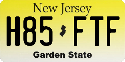 NJ license plate H85FTF