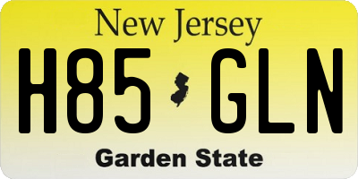 NJ license plate H85GLN