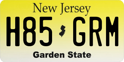 NJ license plate H85GRM