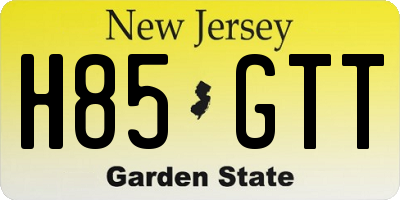 NJ license plate H85GTT