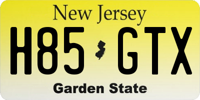 NJ license plate H85GTX