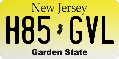 NJ license plate H85GVL