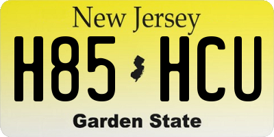 NJ license plate H85HCU
