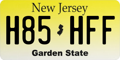 NJ license plate H85HFF