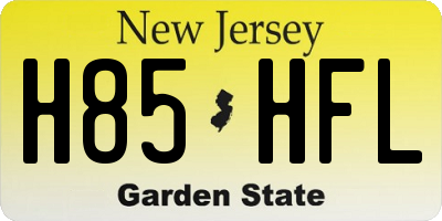 NJ license plate H85HFL
