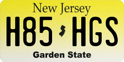 NJ license plate H85HGS