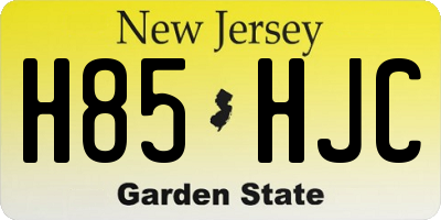 NJ license plate H85HJC