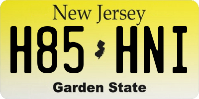 NJ license plate H85HNI