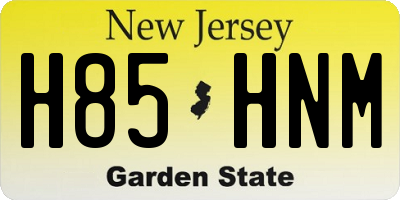 NJ license plate H85HNM