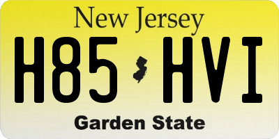 NJ license plate H85HVI