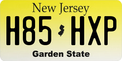 NJ license plate H85HXP