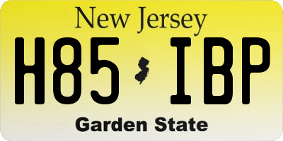 NJ license plate H85IBP