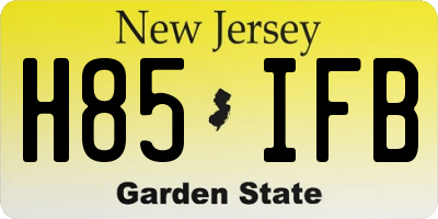 NJ license plate H85IFB