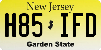 NJ license plate H85IFD