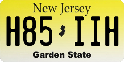 NJ license plate H85IIH