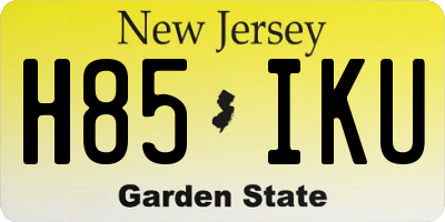 NJ license plate H85IKU