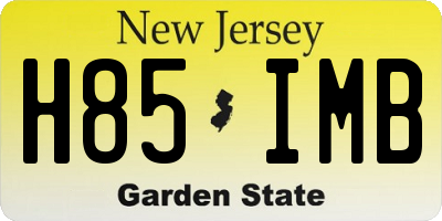 NJ license plate H85IMB