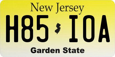 NJ license plate H85IOA