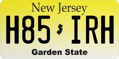 NJ license plate H85IRH