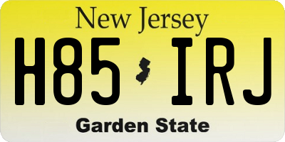 NJ license plate H85IRJ