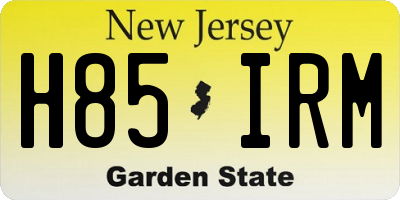 NJ license plate H85IRM