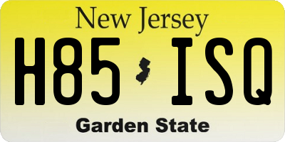 NJ license plate H85ISQ