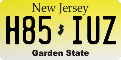 NJ license plate H85IUZ