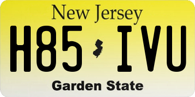 NJ license plate H85IVU