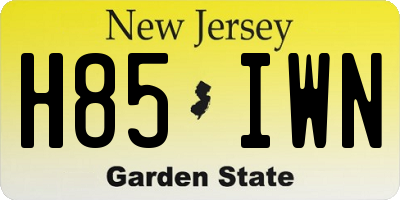NJ license plate H85IWN