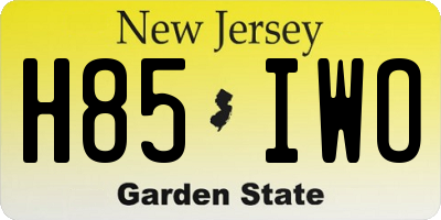 NJ license plate H85IWO