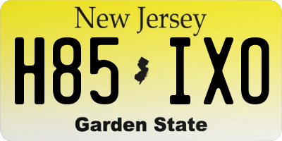 NJ license plate H85IXO