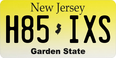 NJ license plate H85IXS