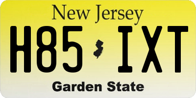 NJ license plate H85IXT