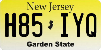 NJ license plate H85IYQ