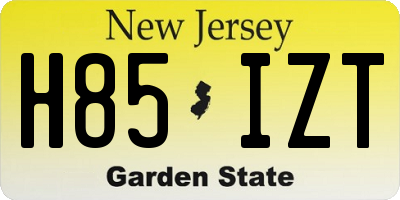 NJ license plate H85IZT