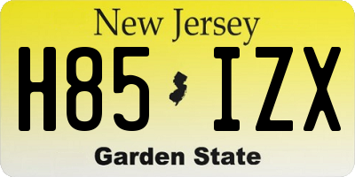 NJ license plate H85IZX