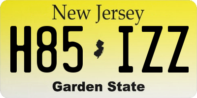NJ license plate H85IZZ