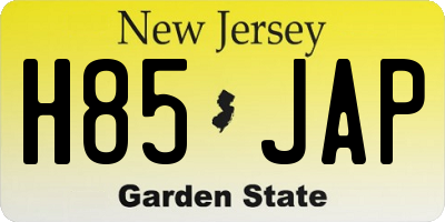 NJ license plate H85JAP