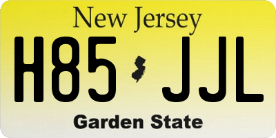 NJ license plate H85JJL