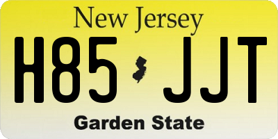 NJ license plate H85JJT