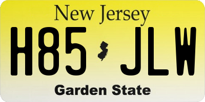 NJ license plate H85JLW