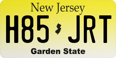NJ license plate H85JRT