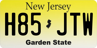 NJ license plate H85JTW