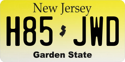 NJ license plate H85JWD