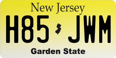 NJ license plate H85JWM