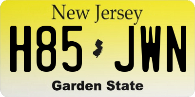 NJ license plate H85JWN